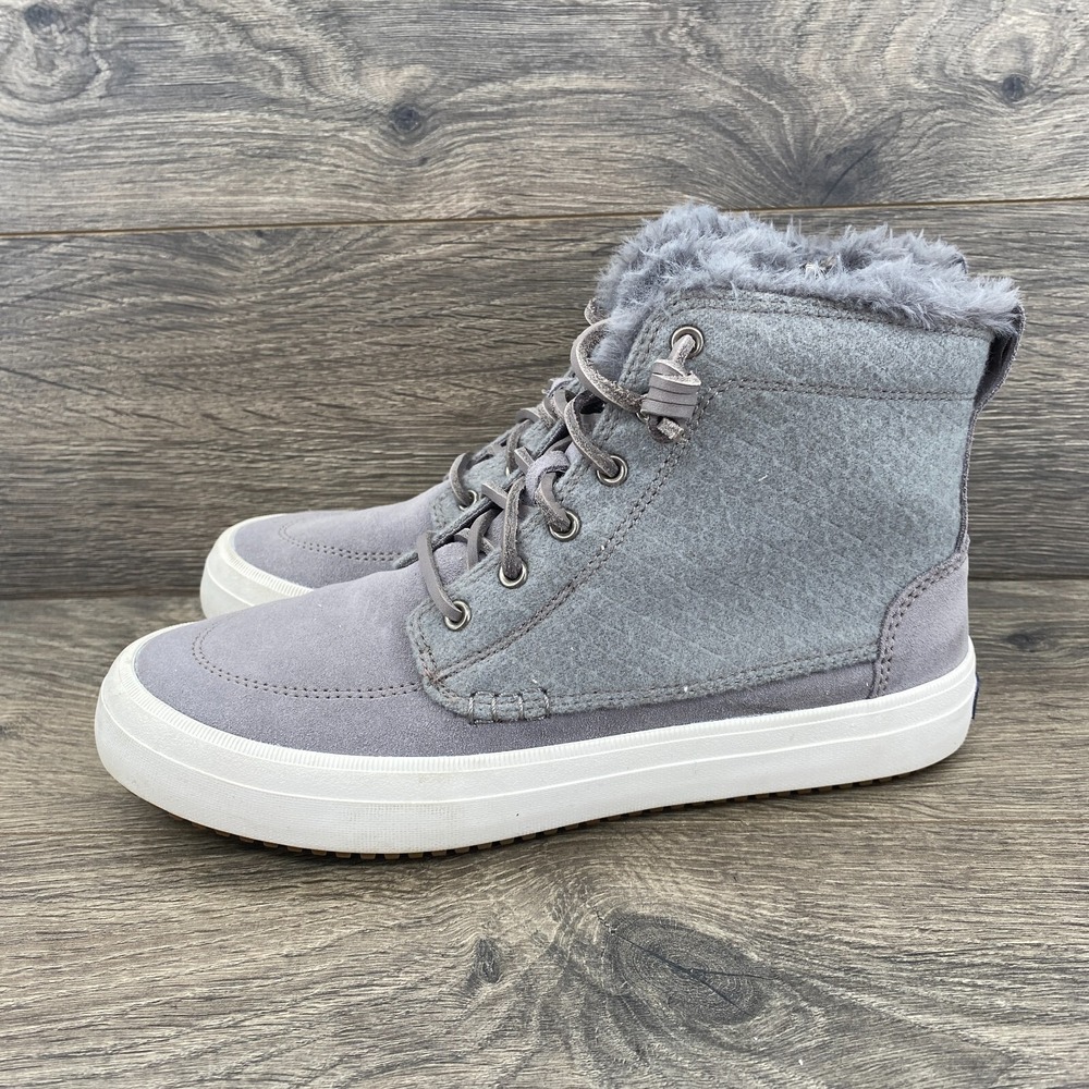 Sperry Ankle Crest Lug High Top Quilted Cozy Snow Boots Women's Size 7.5 Us Gray